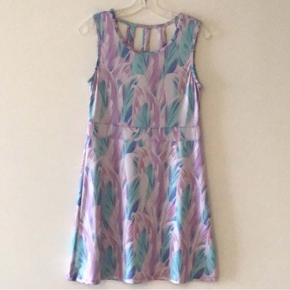 Reel Legends Lavender & Aqua Pastel Sleeveless Dress Sz S